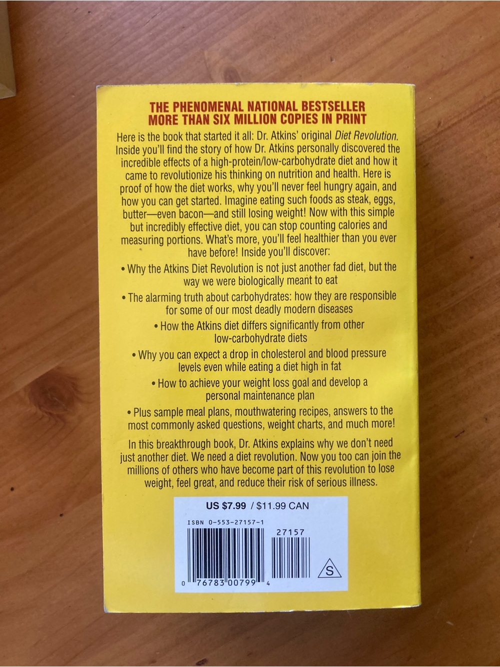 Dr. Atkins' Diet Revolution Yellow Paperback by - Picture 4 of 4
